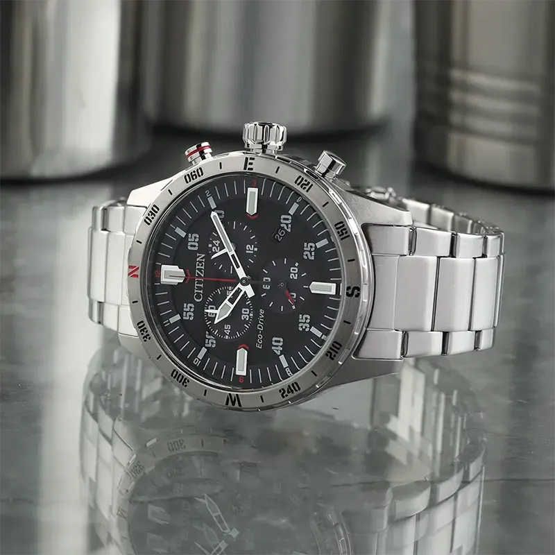 Citizen Eco-Drive Chronograph Black Dial Men's Watch AT2520-89E