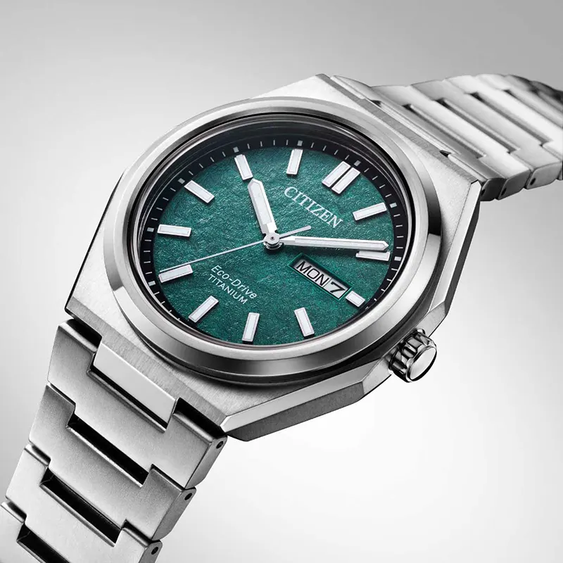 Citizen Zenshin Eco-Drive Green Dial Super Titanium Men’s Watch | AW0130-85X