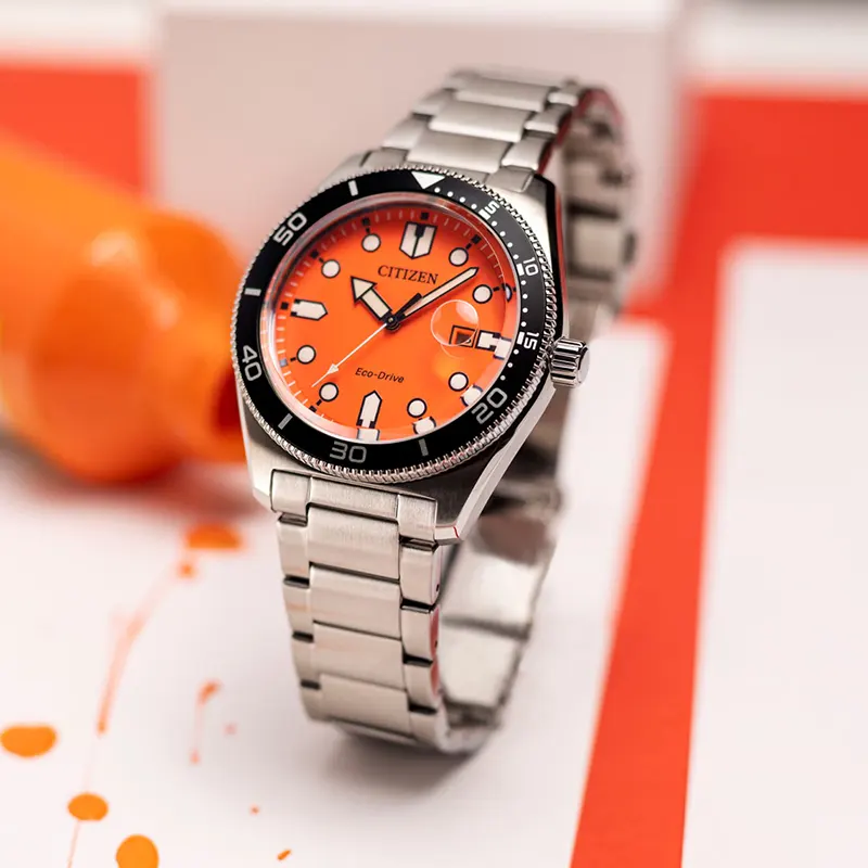 Citizen Eco-Drive Orange Dial Men's Watch AW1760-81X