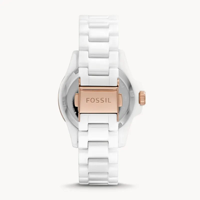 Fossil FB-01 Ceramic White Dial Ladies Watch | CE1107