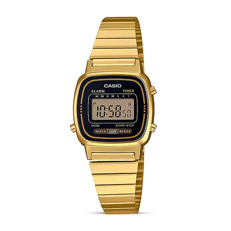 Casio Vintage LA670WGA-1DF Retro Gold-tone Ladies Watch