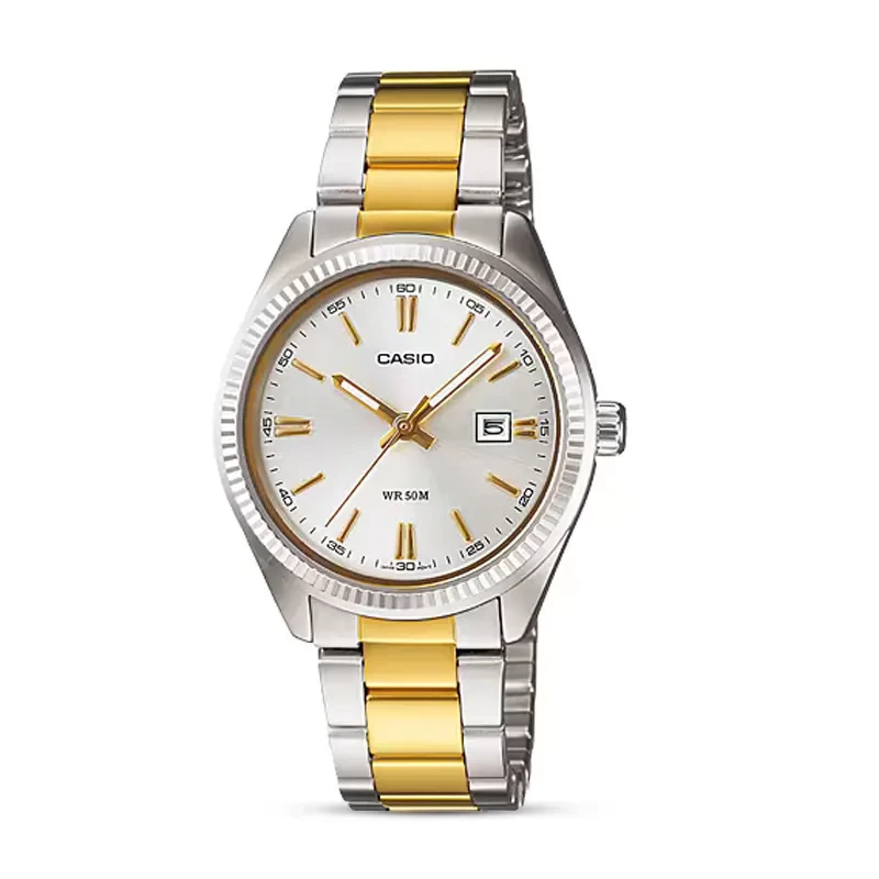 Casio Enticer Two-tone White Dial Ladies Watch | LTP-1302SG-7A