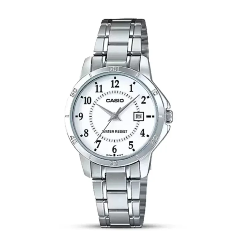 Casio Enticer LTP-V004D-7B White Dial Ladies Watch