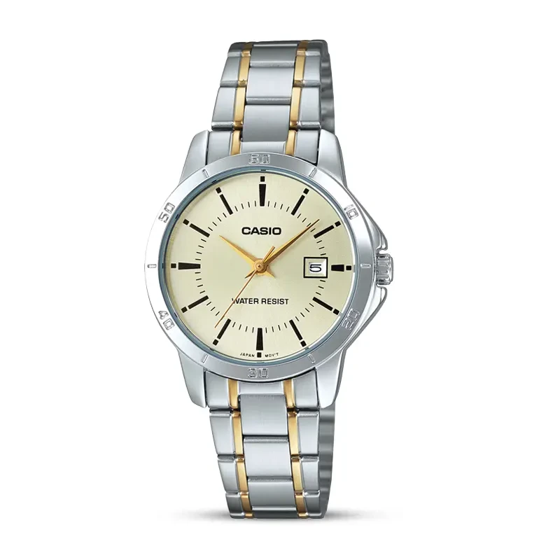 Casio Enticer LTP-V004SG-9A Champagne Dial Ladies Watch