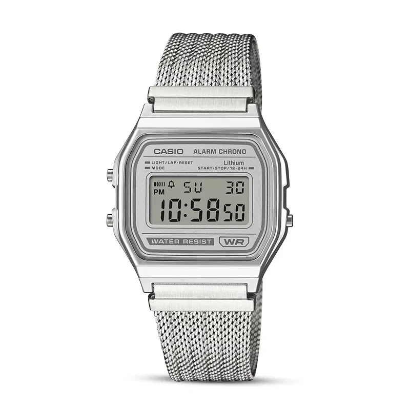 Casio Classic A158WEM-7 Vintage Digital Dial Mesh Band Watch
