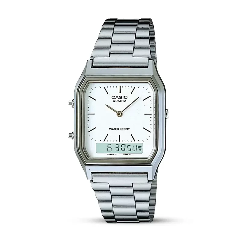 Casio Vintage AQ-230A-7DMQ Dual Time White Dial Watch