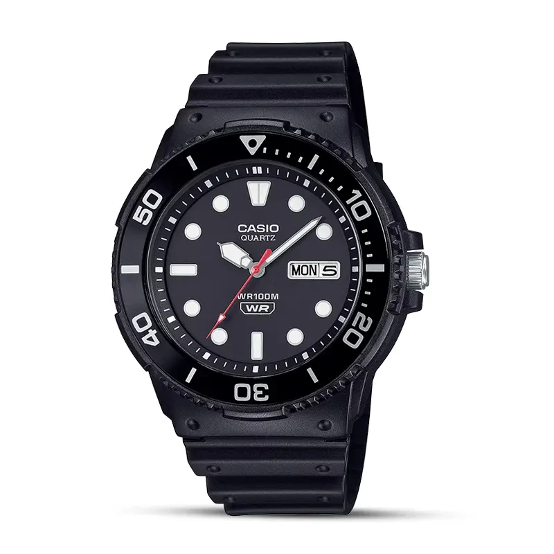 Casio Enticer Marine Inspired Black Dial Resin Band Watch | MRW-230H-1E1