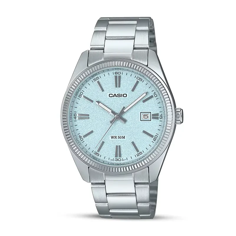 Casio Enticer MTP-1302DA-2A2 Ice Blue Texture Dial Men's Watch