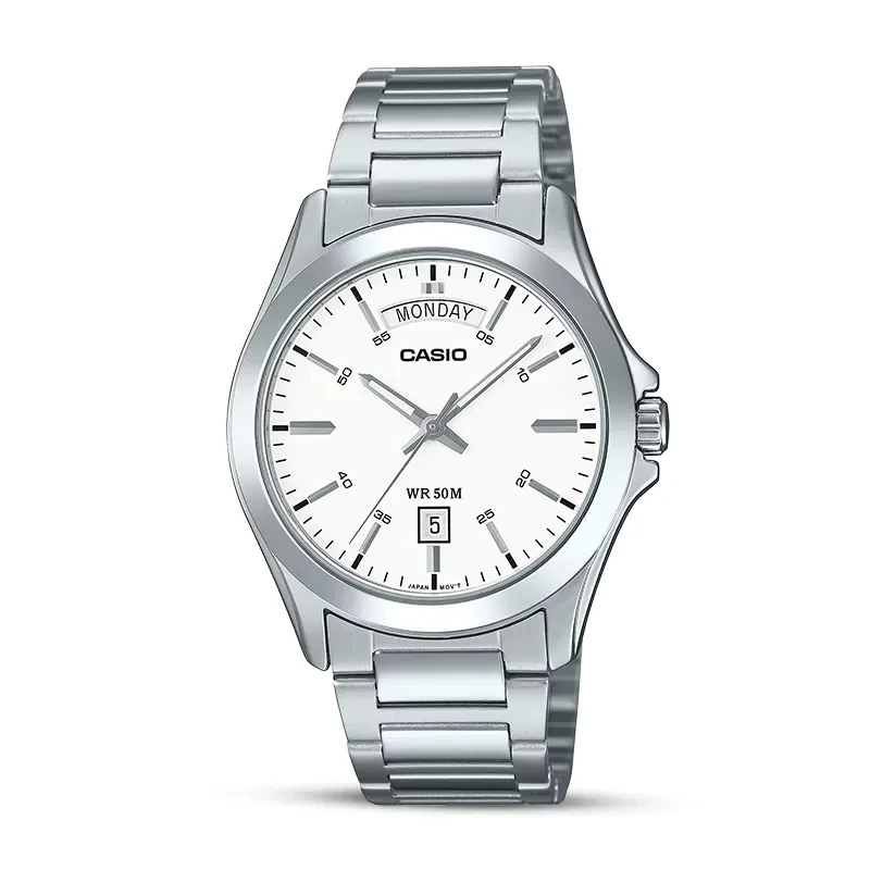 Casio Enticer MTP-1370D-7A3 Day-Date White Dial Men's Watch