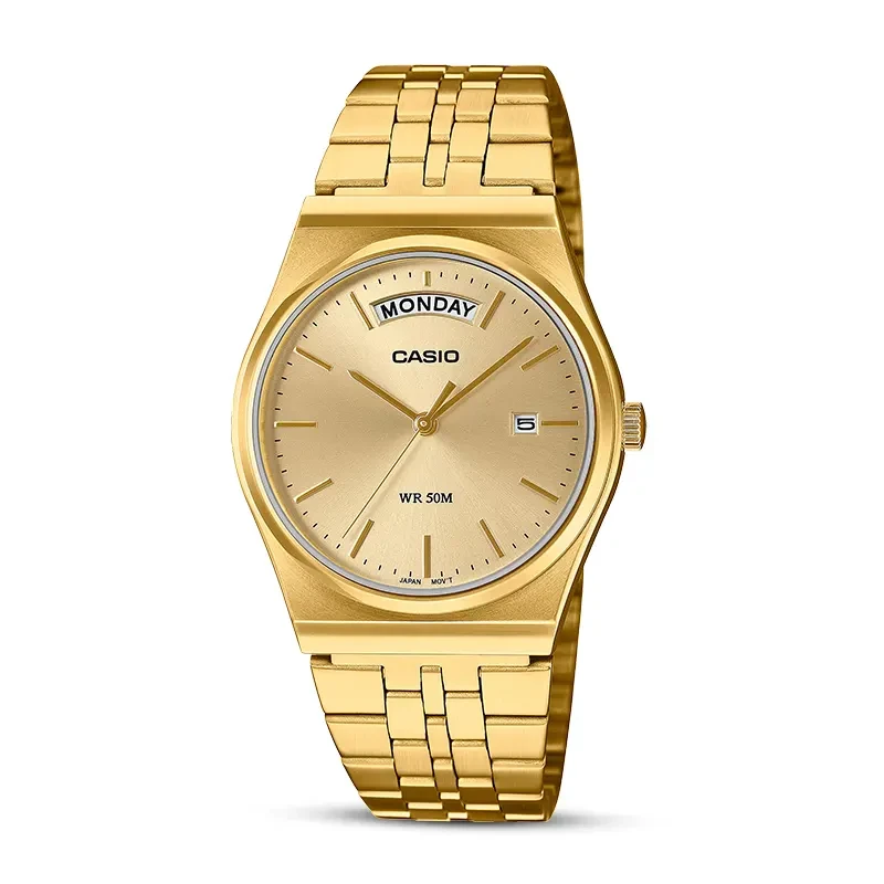 Casio Enticer Champagne Dial Day-Date Men's Watch | MTP-B146G-9AV