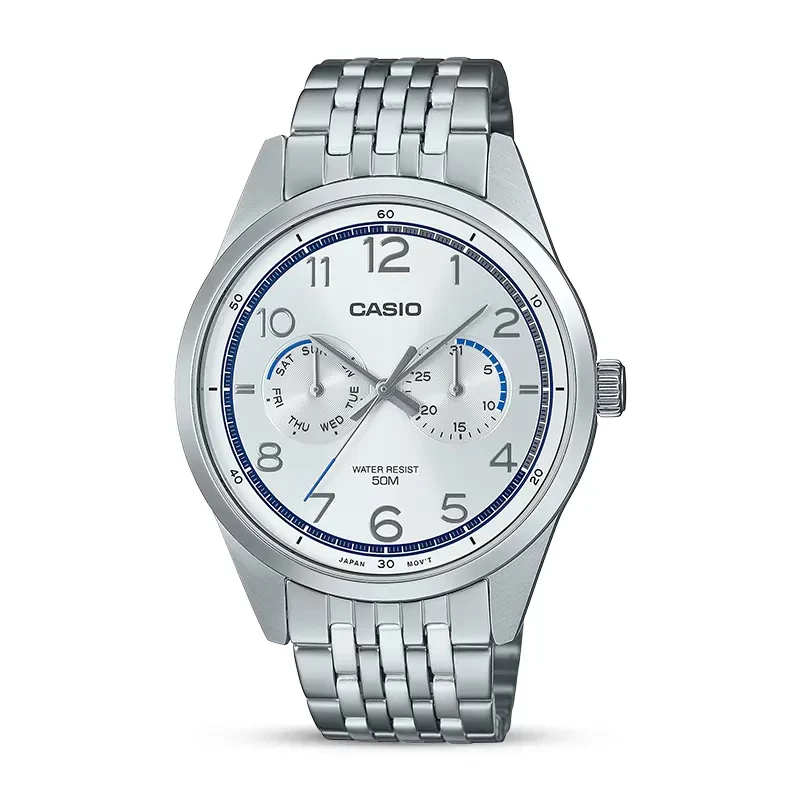 Casio Enticer MTP-E340D-7AV Silver Dial Men's Watch