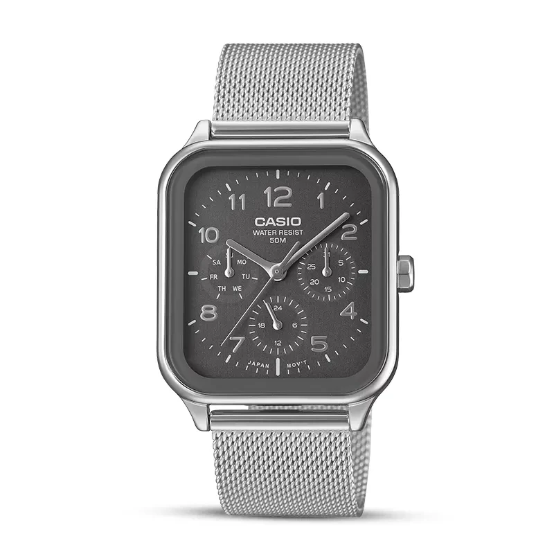 Casio Enticer Multifunction Grey Dial Mesh Band Men's Watch | MTP-M306M-8AV