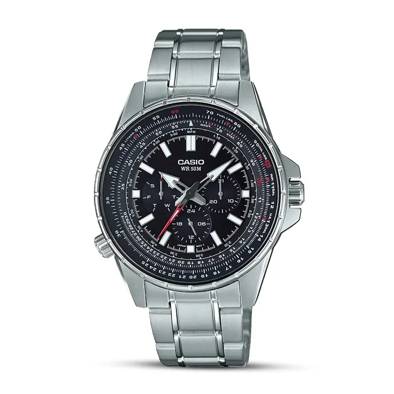 Casio Enticer Multifunction Black Dial Men’s Watch | MTP-SW320D-1AV