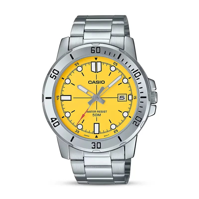 Casio Enticer MTP-VD01D-9EVUDF Yellow Dial Men's Watch