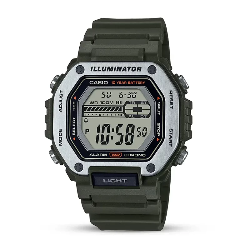 Casio Sports Youth Digital Green Resin Strap Men's Watch | MWD-110H-3AV