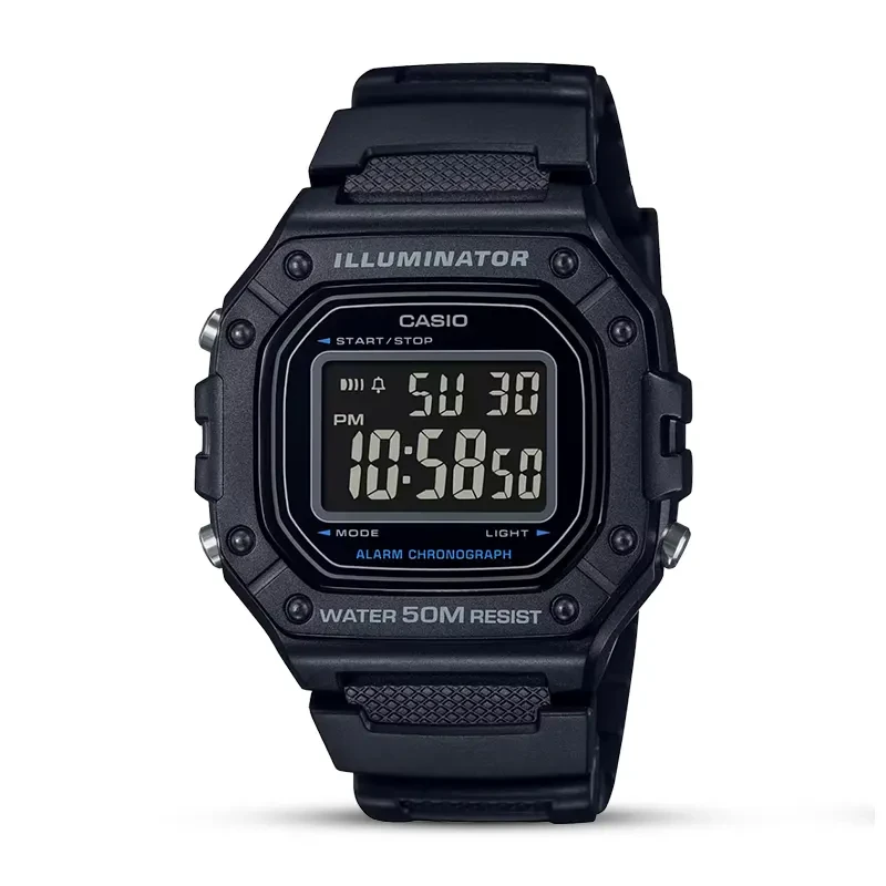 Casio W-218H-1BVDF Standard Digital Black Dial Men's Watch