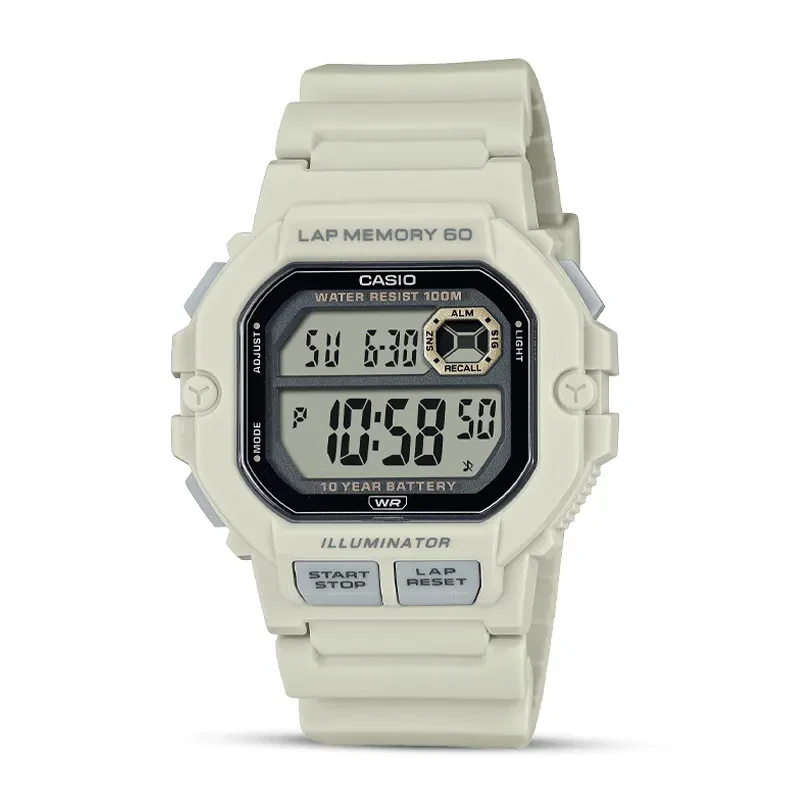 Casio WS-1400H-8AV Youth Grey Dial White Resin Strap Men's Watch