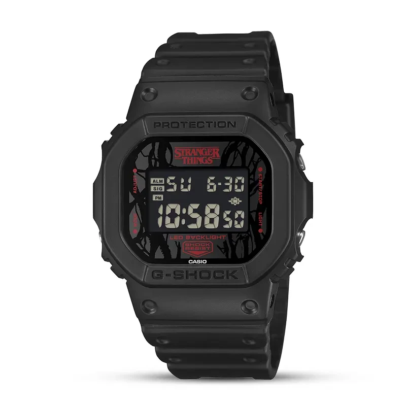Casio G-Shock X Stranger Things Black Dial Men’s Watch | DW-5600STT-1