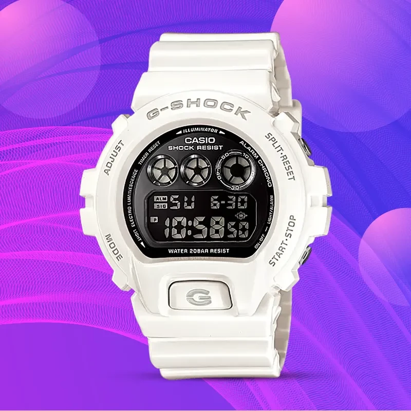 Casio G-Shock DW-6900NB-7 Black Dial White Men's Watch