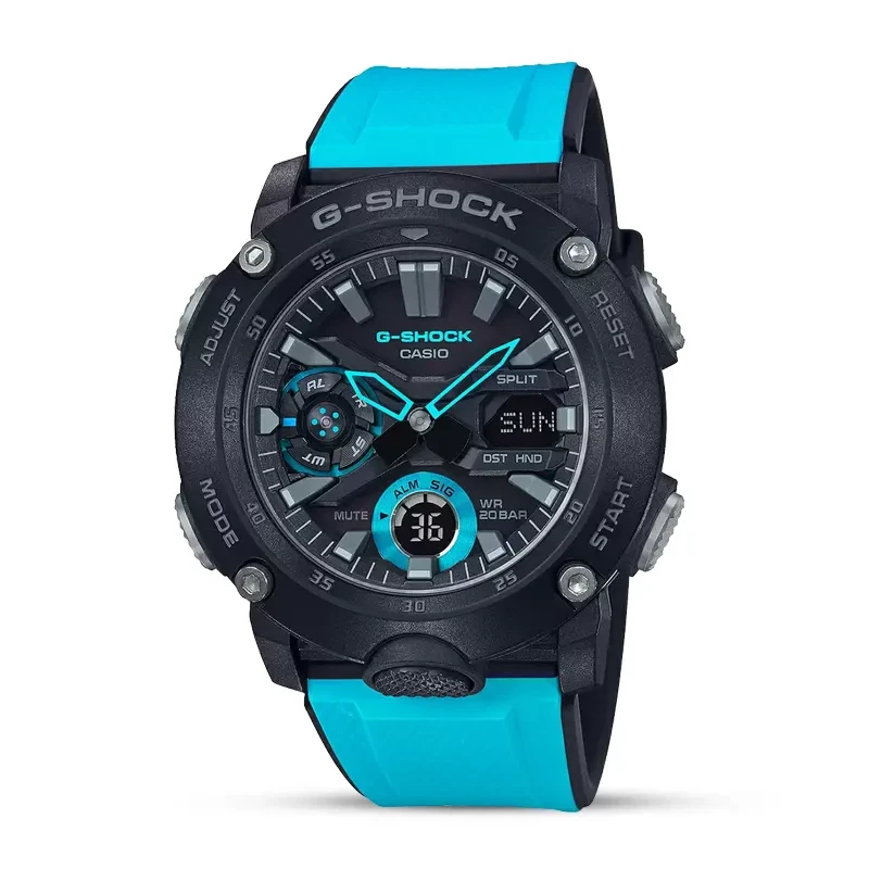 Casio G-Shock GA-2000-1A2 Carbon Core Guard Blue Strap Men's Watch