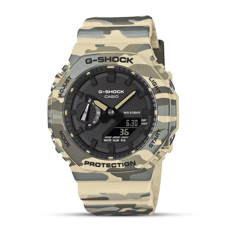 Casio G-Shock Beige Metallic Camouflage Dual Time Men's Watch | GA-2100CM-5A