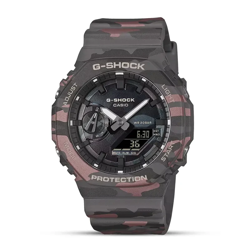 Casio G-Shock Grey G-Mark Camouflage Black Dial Men's Watch | GA-2100CMD-8A