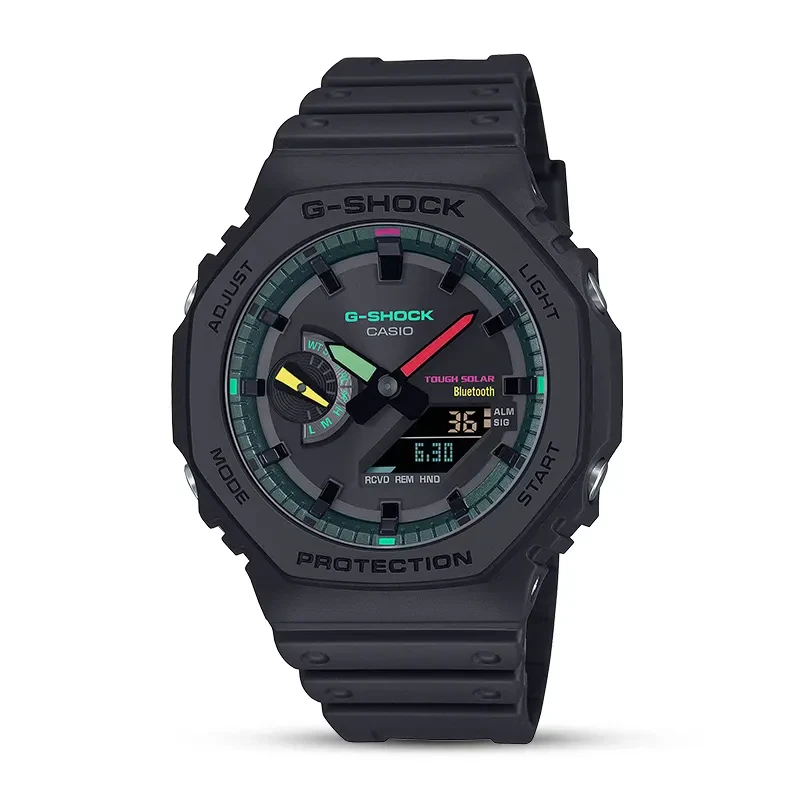 Casio G-Shock Matte Black Fluorescent (Bluetooth) Solar Men's Watch | GA-B2100MF-1A