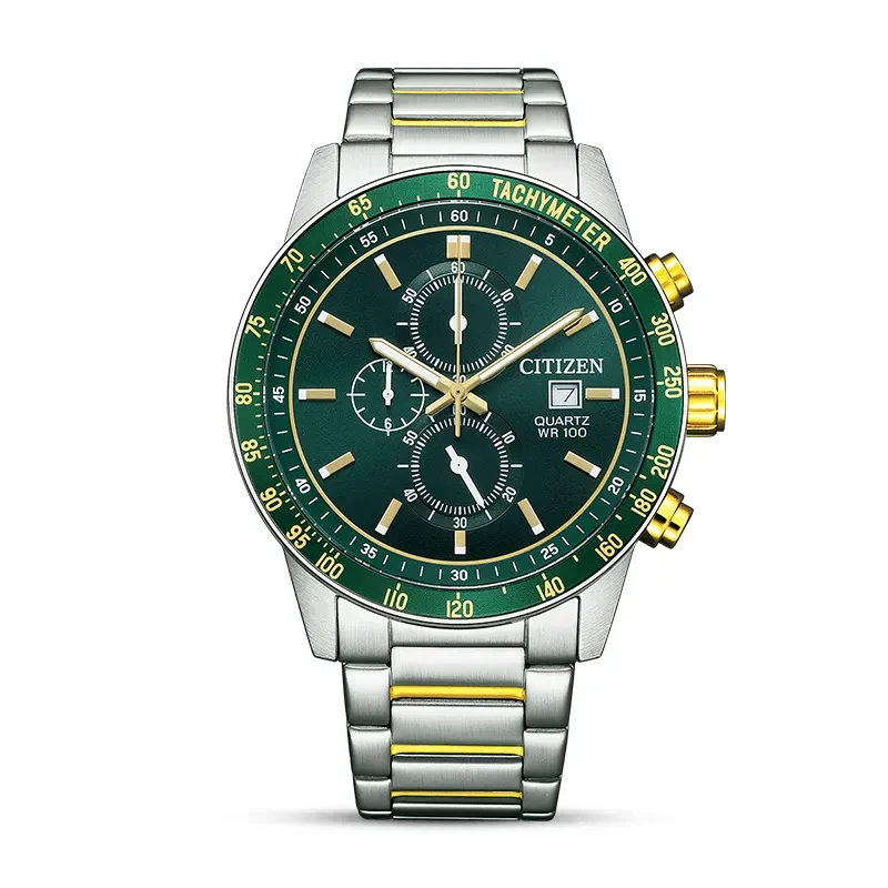 Citizen Chronograph Green Dial Two-Tone Men's Watch | AN3689-55X