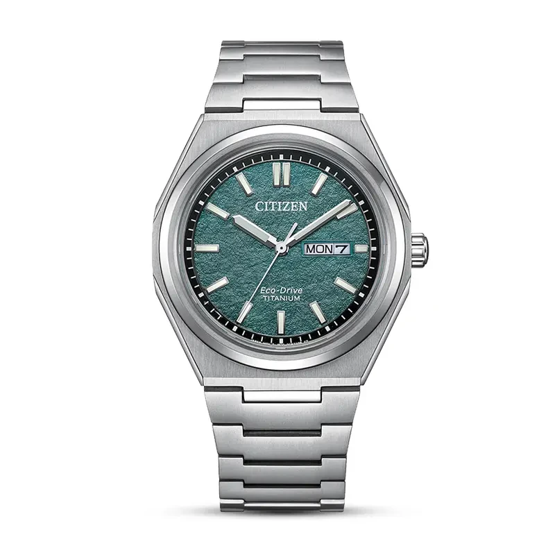 Citizen Zenshin Eco-Drive Green Dial Super Titanium Men’s Watch | AW0130-85X