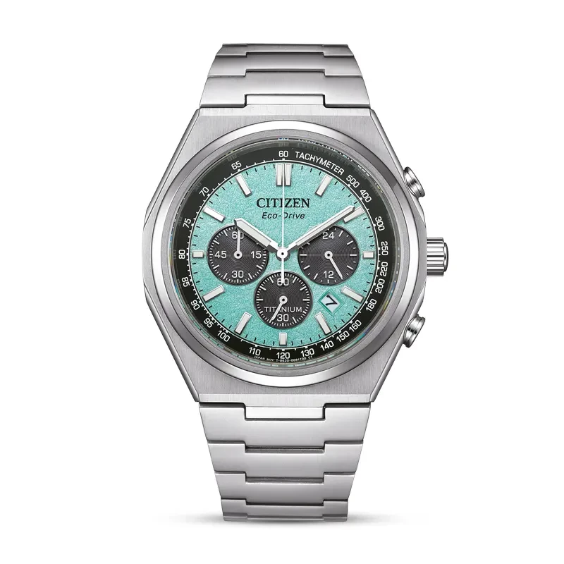 Citizen Zenshin Chrono Tiffany Blue Dial Super Titanium Men’s Watch | CA4610-85M