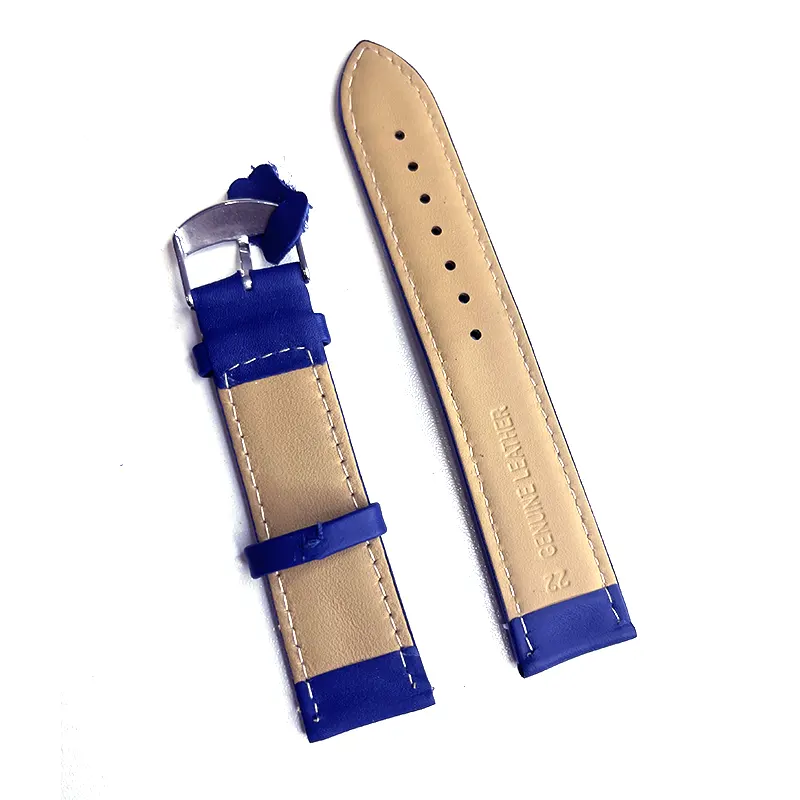 Classic 22mm Blue Genuine Leather Strap