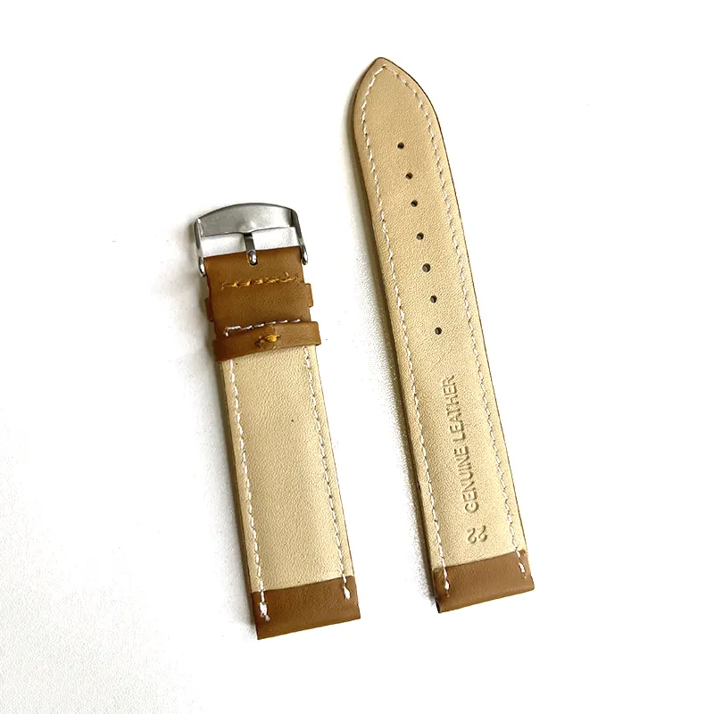Classic 22mm Brown Genuine Leather Strap