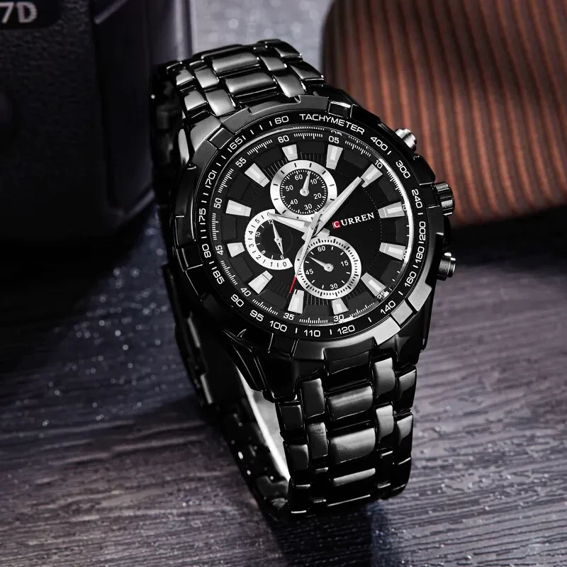 Curren Sport Military Chronograph Black Dial Men's Watch 8023