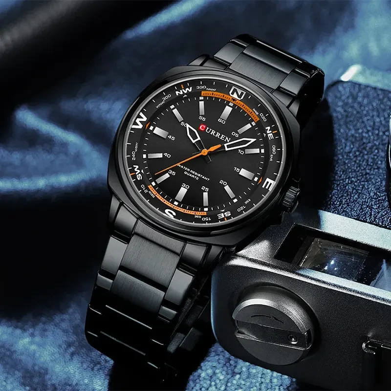 Curren Luxury Black Dial Black Men’s Watch | 8455