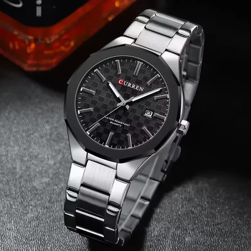 Curren Fashion Black Dial Stainless Steel Men's Watch | 8477