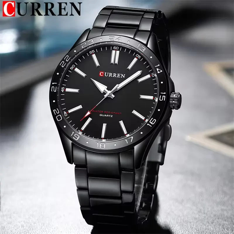 Curren Fashion Black Dial Stainless Steel Men’s Watch | 8452