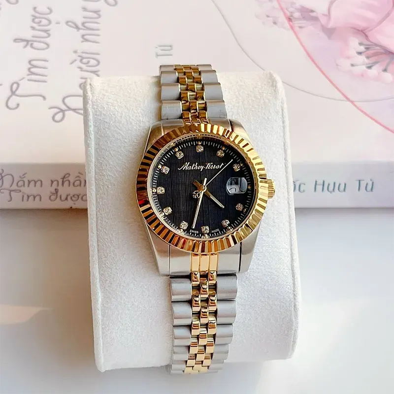 Mathey Tissot レディース クラシック // H610PDI, ゴールド, クォーツムーブメント。並行輸入 Đồng Hồ Nữ Mathey Tissot Women\u0027s Classic Silver Dial Watch D2681AI