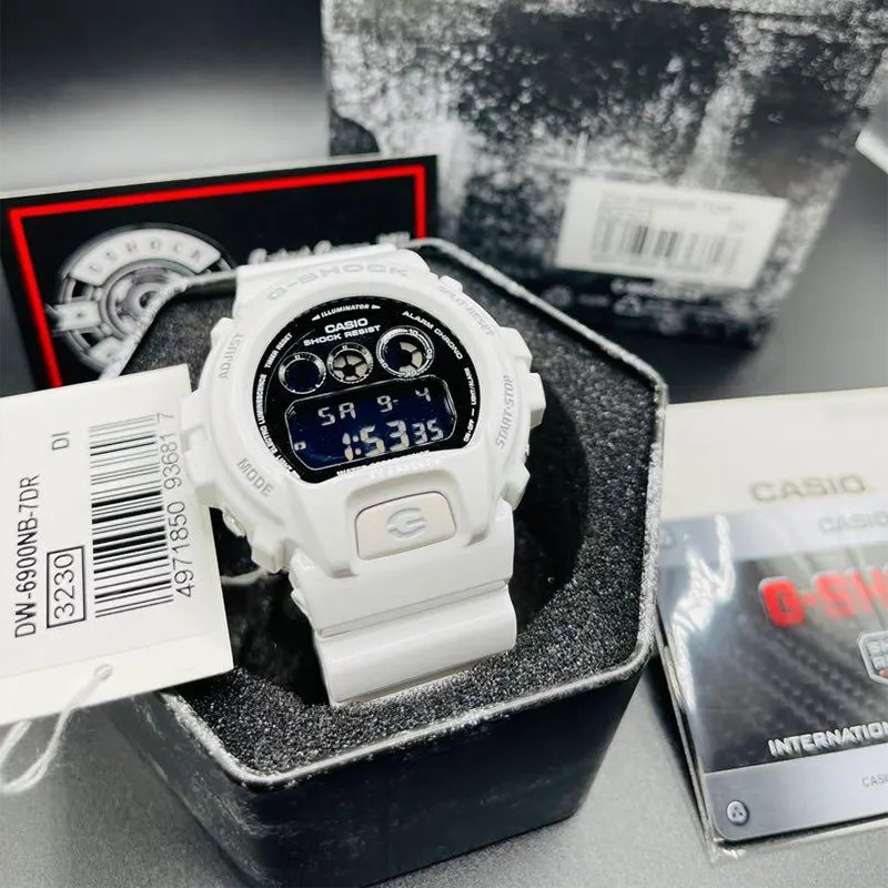 Casio G-Shock DW-6900NB-7 Black Dial White Men's Watch