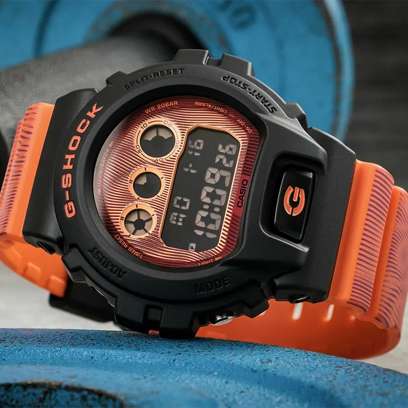 Casio G-Shock DW-6900TD-4 'Time Distortion' Orange Strap Men's Watch