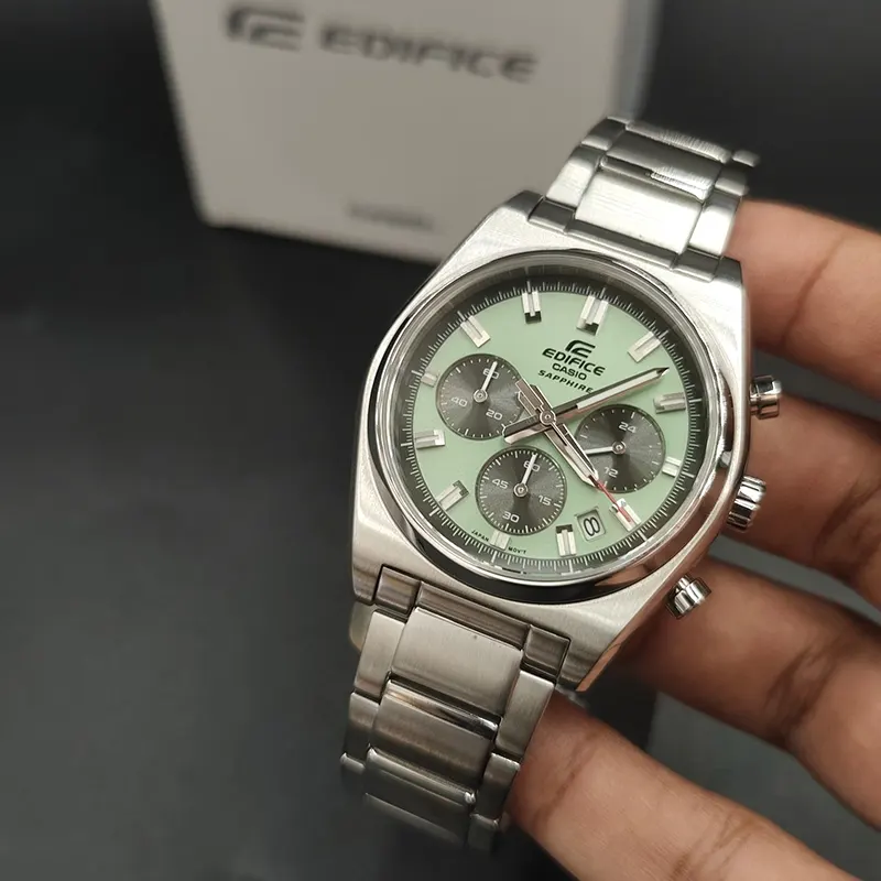Casio Edifice Motorsports Chronograph Green Panda Dial Men's Watch | EFB-730D-3AV