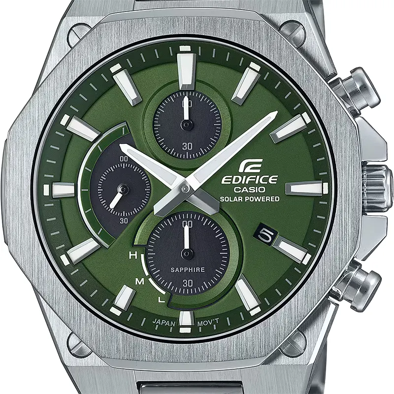 Casio Edifice Solar Powered Chronograph Green Dial Men's Watch | EFS-S570D-3A