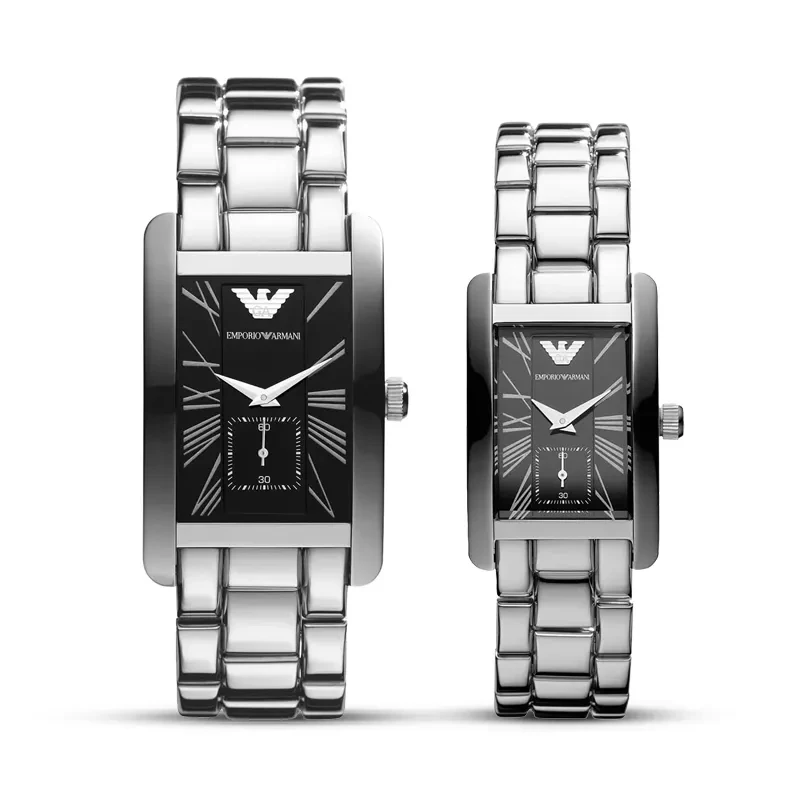 Emporio Armani Classic Black Dial Couple Watch | AR0156 | AR0157