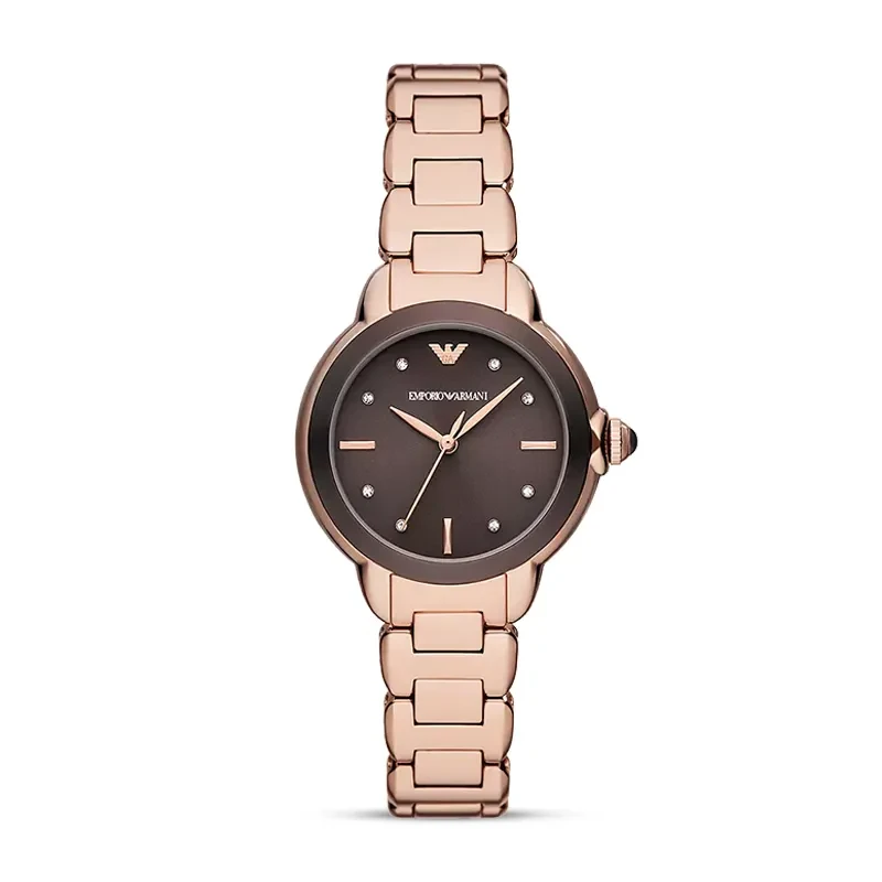 Emporio Armani Mia Brown Dial Rose Gold-Tone Ladies Watch | AR11570