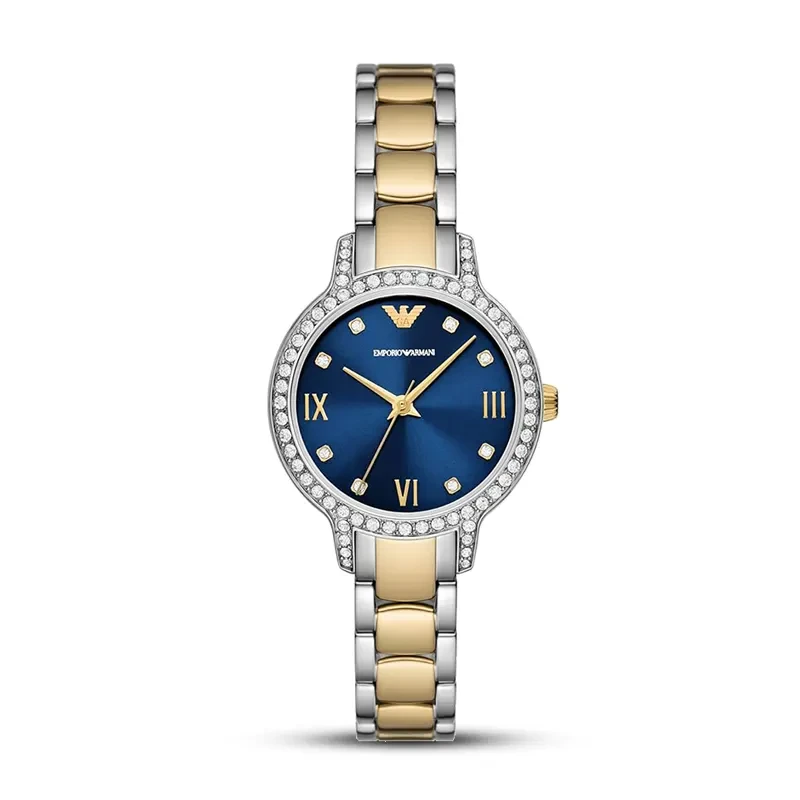 Emporio Armani Cleo Blue Dial Two-Tone Ladies Watch | AR11576