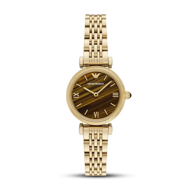 Emporio Armani Classic Brown Dial Gold-Tone Ladies Watch | AR11703
