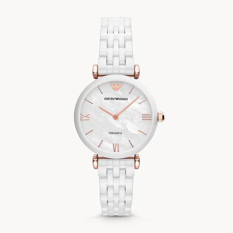 Emporio Armani Ceramica Mother of Pearl Dial Ladies Watch | AR1486