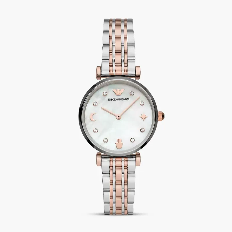 Emporio Armani White Mop Dial Two-tone Ladies Watch | AR80037