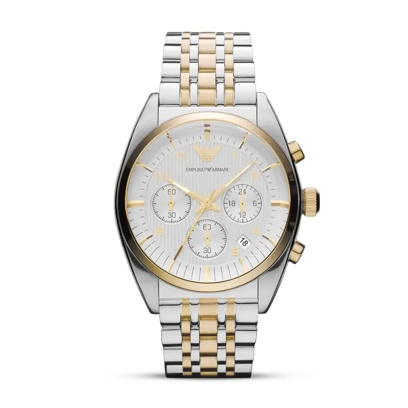 Emporio Armani Franco White Dial Two-tone Men's Watch | AR0396