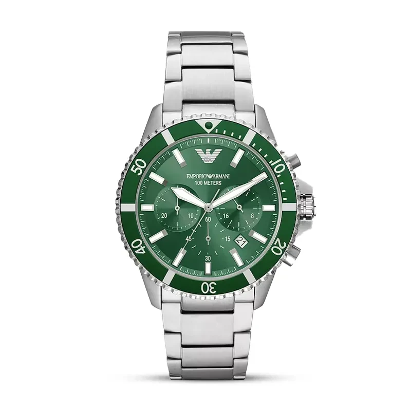 Emporio Armani World Explorer Chronograph Green Dial Men's Watch | AR11500