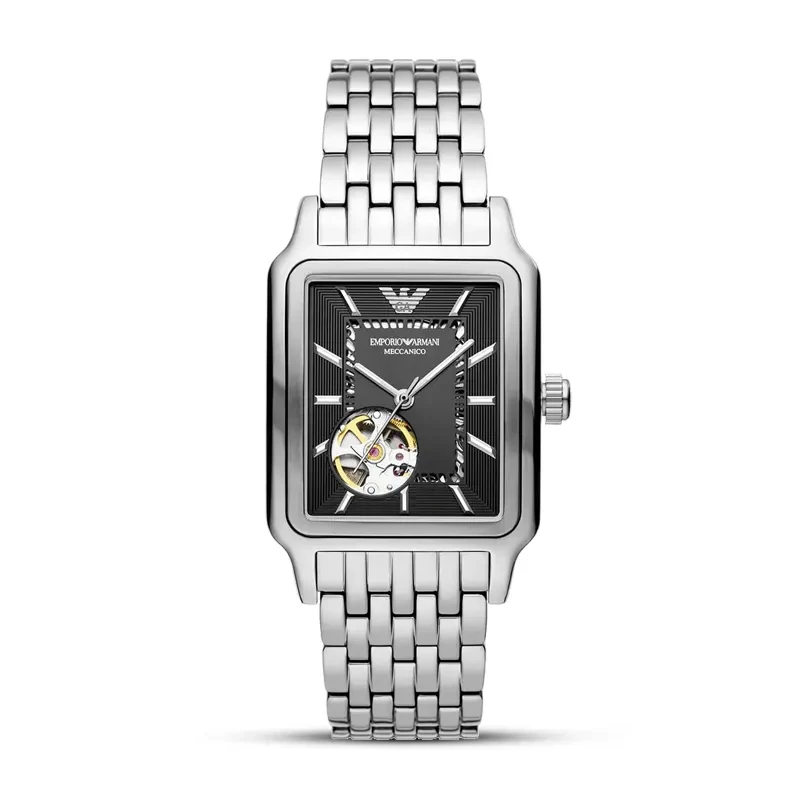 Emporio Armani Meccanico Black Dial Automatic Men's Watch | AR60057